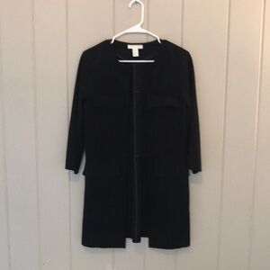 H&M Open Front Long Faux Suede Jacket